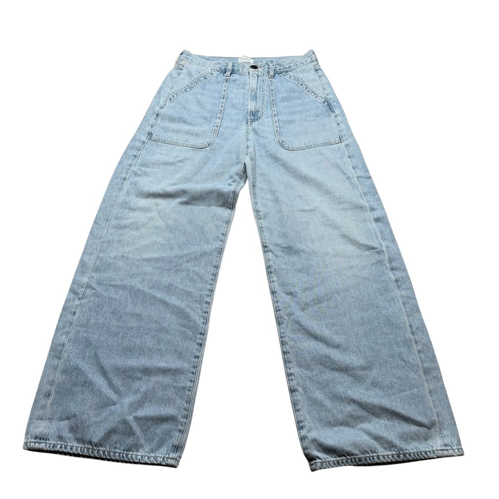 CITIZENS OF HUMANITY Ayla Cargo Wide Leg Light Blue Patch Pocket Jean Women's 27